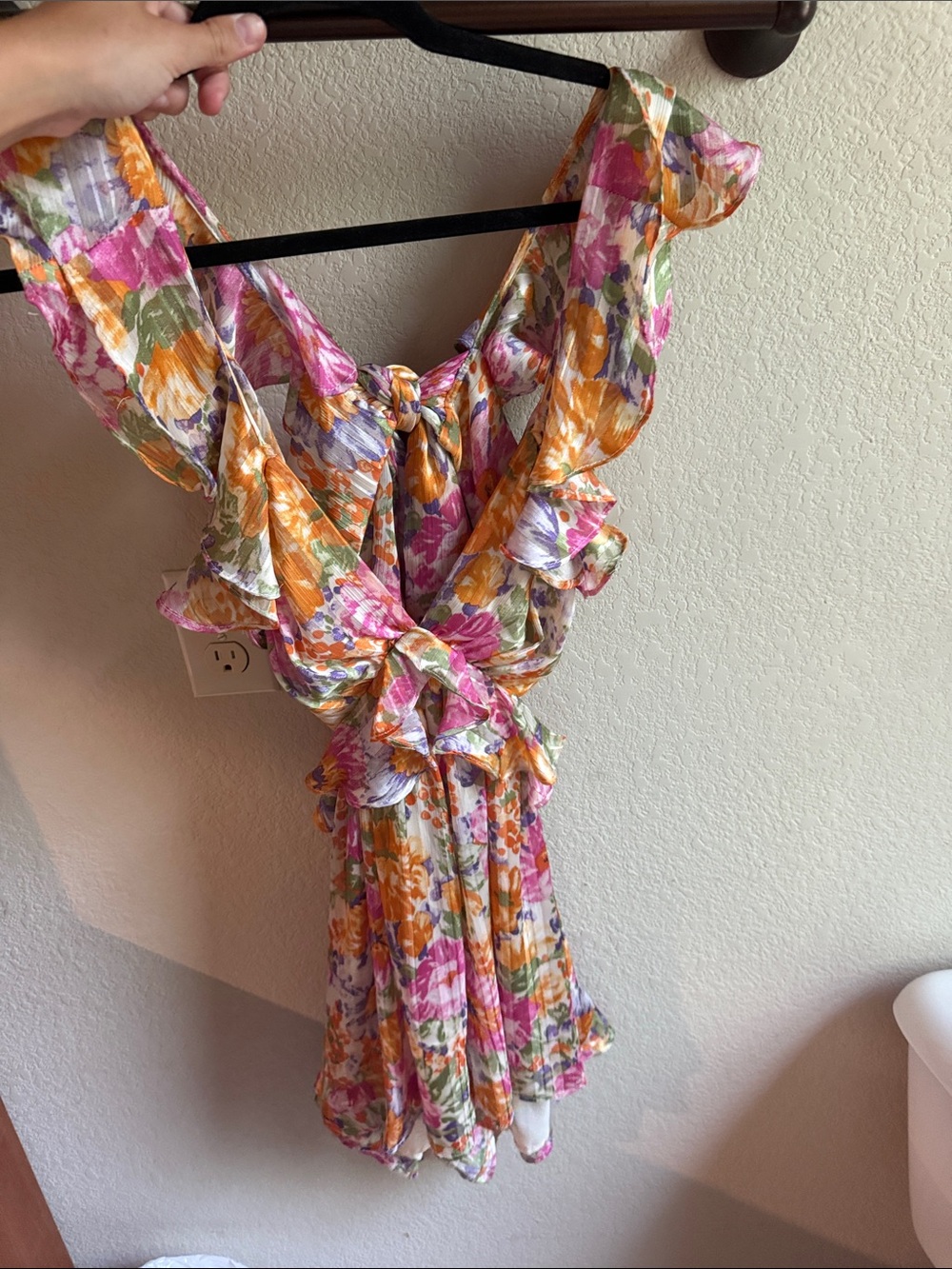 Floral dress with open back and stomach cut outs